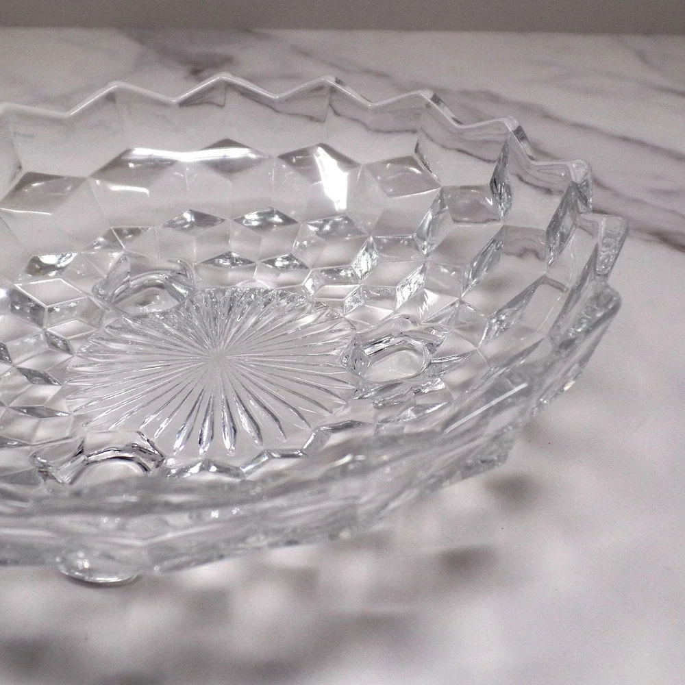 Vintage Fostoria American Clear (2056) Three-toed Bon Bon (137)